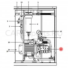 1309636AXX Помпа CAREL 500 л/ч для UA500HD1/HD2*1; UA500SL0*1; UA600**3*1, нержавеющая сталь